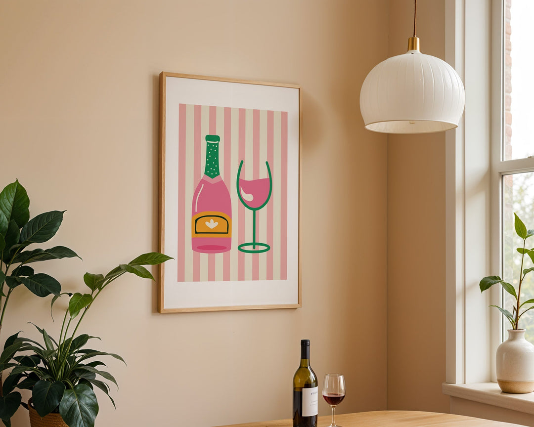 Pink Champagne Table Cloth Print - Style My Wall