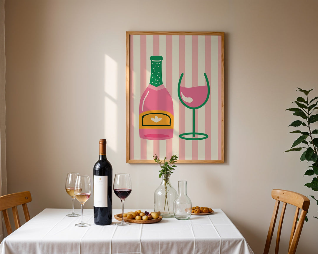 Pink Champagne Table Cloth Print - Style My Wall