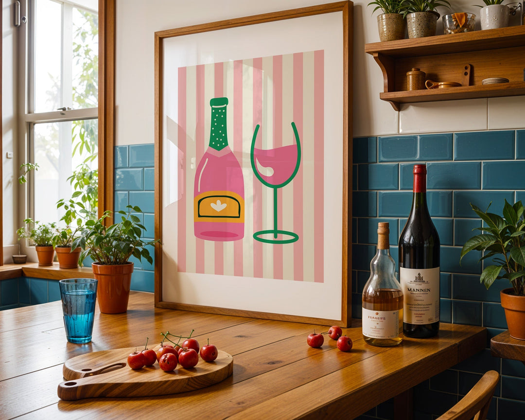 Pink Champagne Table Cloth Print - Style My Wall