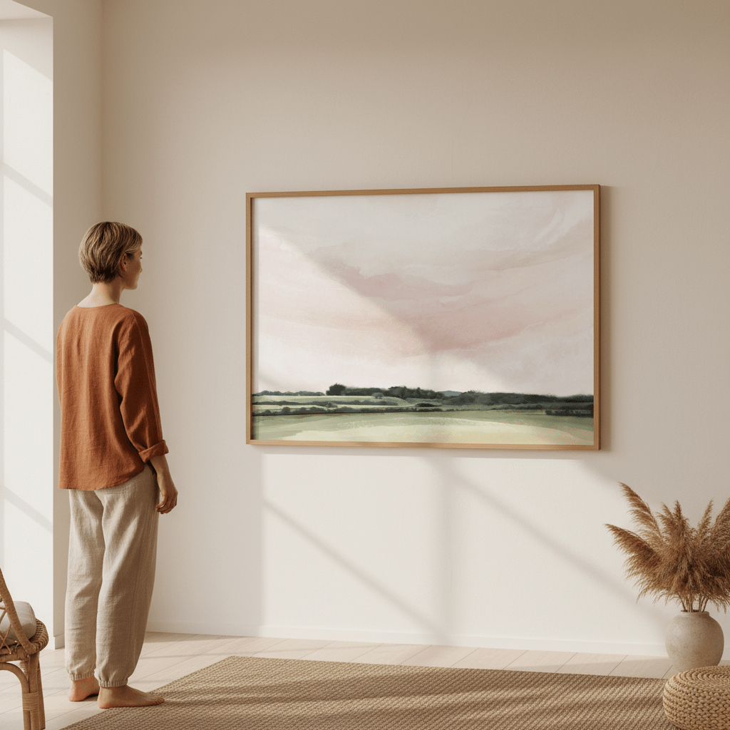 Pink Esk Lynn View Tasmania by Deer Muskeeter wall - art - picture - poster