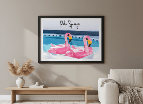 Pink Flamingo Swimming Pool Toys In Palm Springs, California By Tom Windeknecht