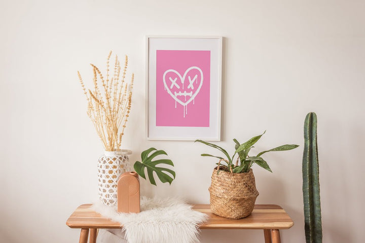 Pink Heart Love Wall Art - Style My Wall