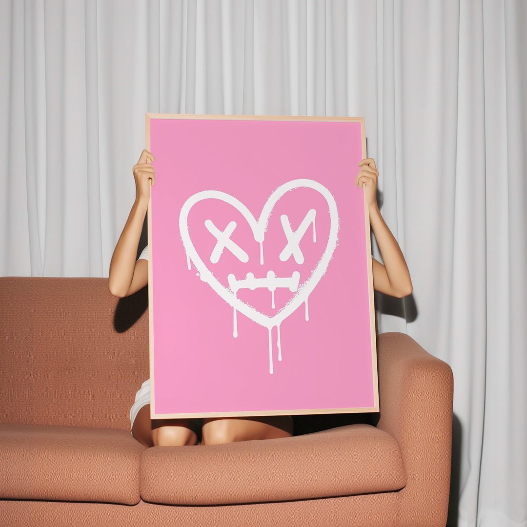 Pink Heart Love Wall Art - Style My Wall