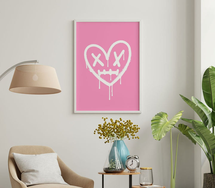 Pink Heart Love Wall Art - Style My Wall