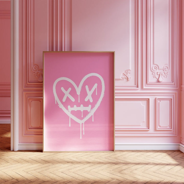 Pink Heart Love Wall Art - Style My Wall