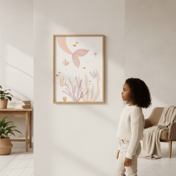 Pink Mermaid by Menina Lisboa wall - art - picture - poster