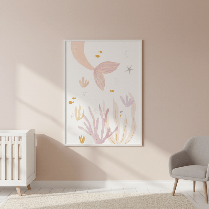 Pink Mermaid by Menina Lisboa wall - art - picture - poster