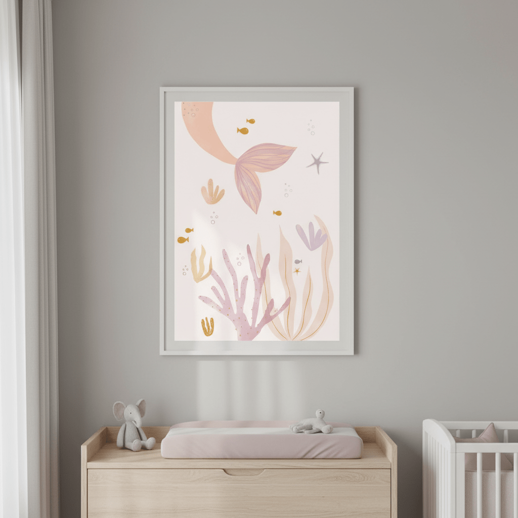Pink Mermaid by Menina Lisboa wall - art - picture - poster