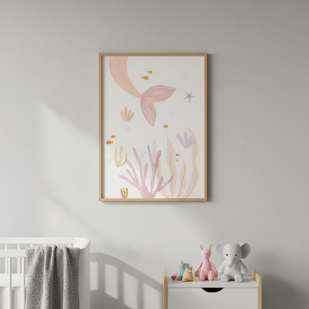 Pink Mermaid by Menina Lisboa wall - art - picture - poster