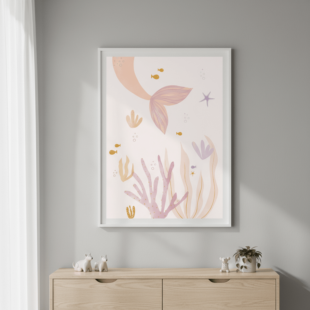 Pink Mermaid by Menina Lisboa wall - art - picture - poster