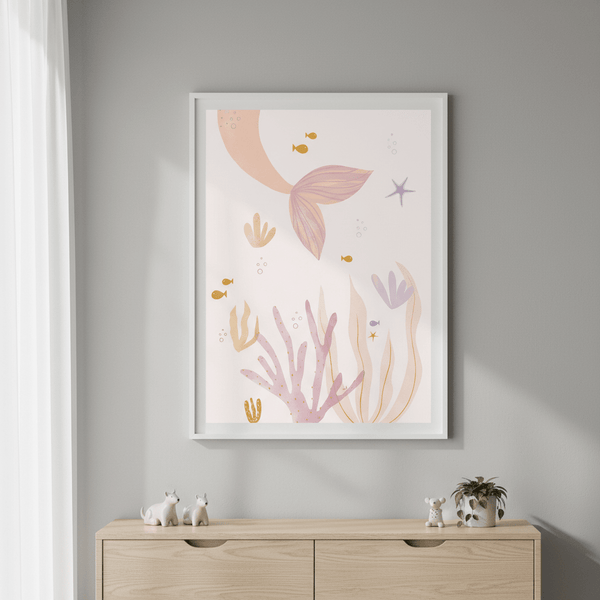 Pink Mermaid by Menina Lisboa | Art & Canvas Print