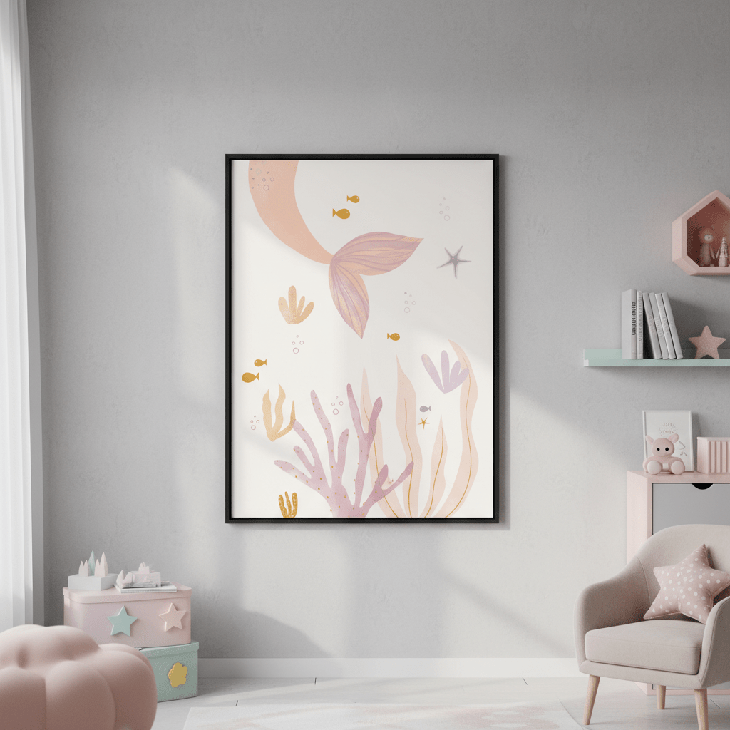 Pink Mermaid by Menina Lisboa wall - art - picture - poster