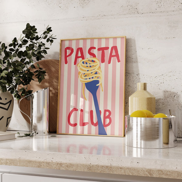 Pink Pasta Club Kitchen Art