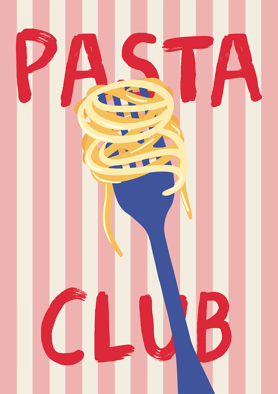 Pink Pasta Club Kitchen Art