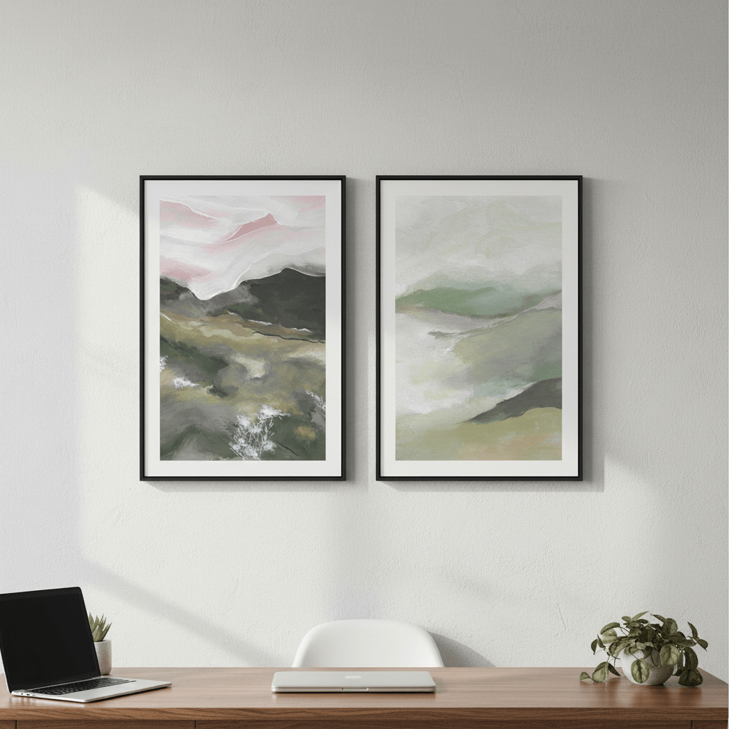 Pink Recollections Duo by Josephine Wianto wall - art - picture - poster