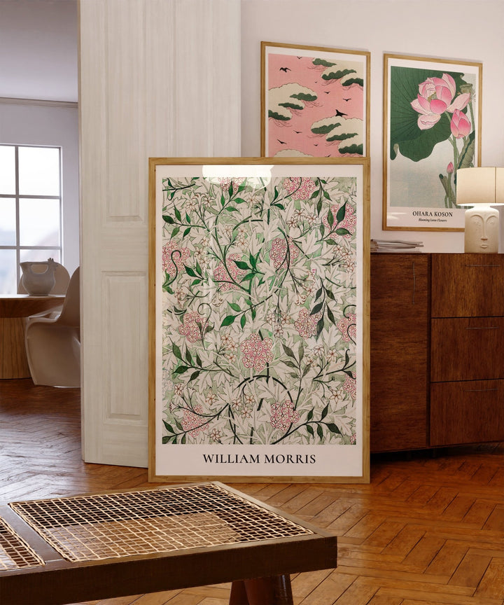 Pink Trio by William Morris, Bijutsu Sekai & Ohara Koson Wall Art - Style My Wall