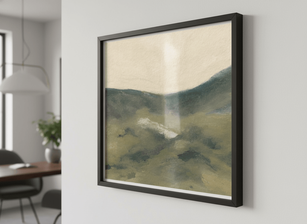 Contemporary wall art featured in a bright modern office workspace