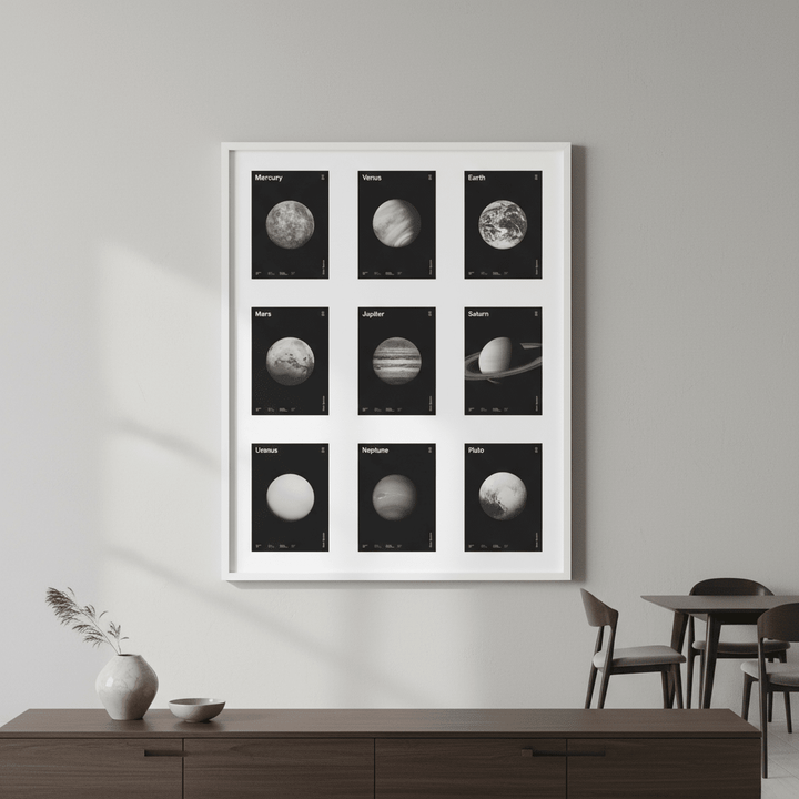 Planets with Data Family by Florent Bodart wall - art - picture - poster
