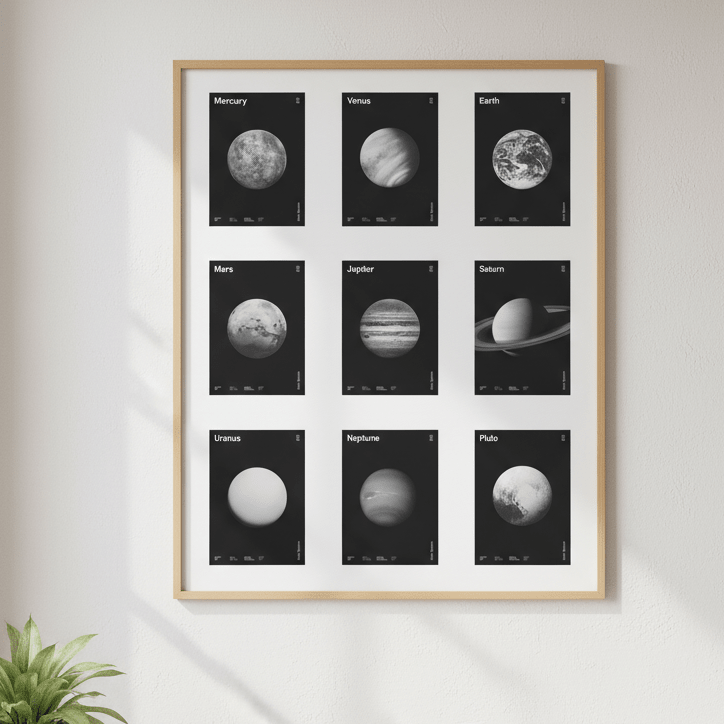 Planets with Data Family by Florent Bodart wall - art - picture - poster