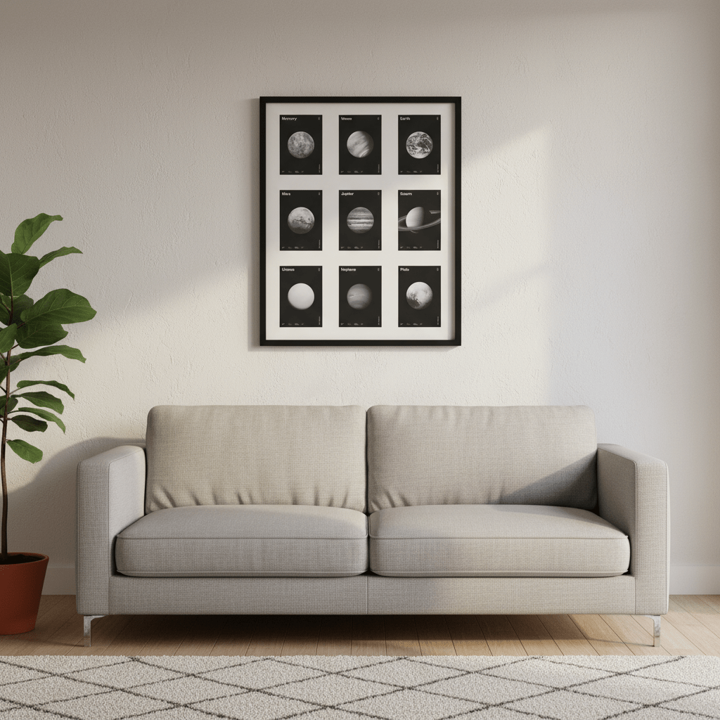 Planets with Data Family by Florent Bodart wall - art - picture - poster
