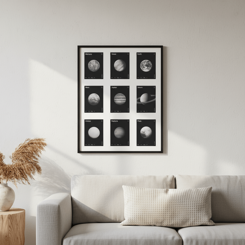 Planets with Data Family by Florent Bodart wall - art - picture - poster
