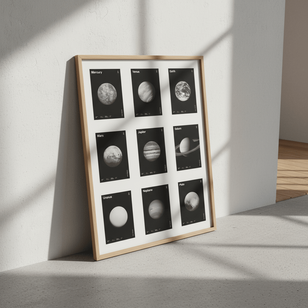 Planets with Data Family by Florent Bodart wall - art - picture - poster