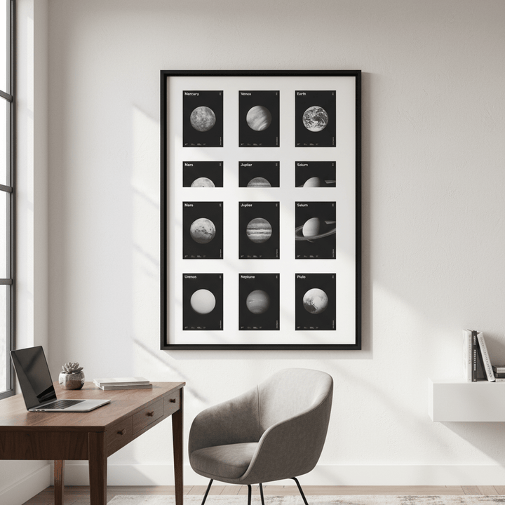 Planets with Data Family by Florent Bodart wall - art - picture - poster