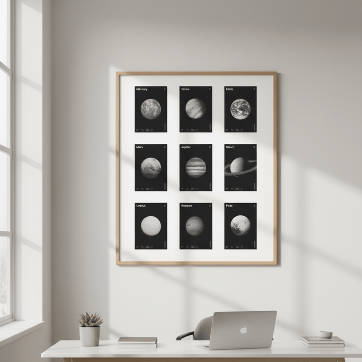 Planets with Data Family by Florent Bodart wall - art - picture - poster