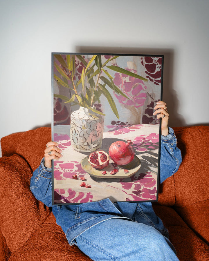 Pomegranate Kitchen Oil Illustration Print wall - art - picture - poster