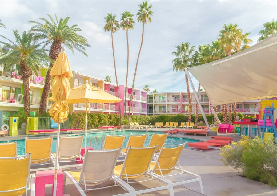 Poolside At The Colorful Saguaro Hotel By Tom Windeknecht