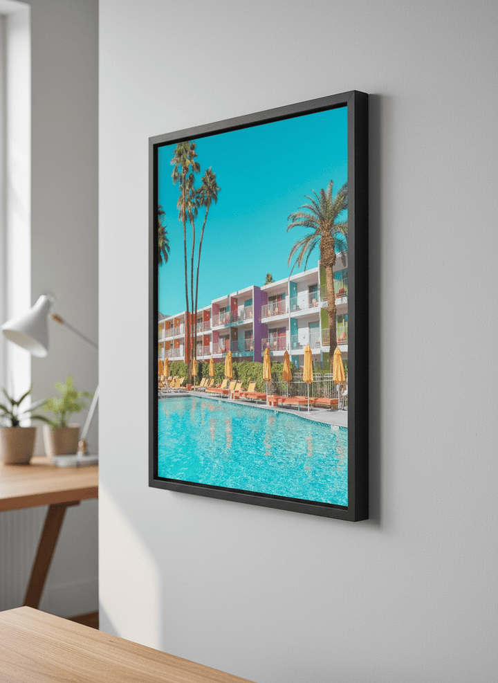 Contemporary wall art featured in a bright modern office workspace