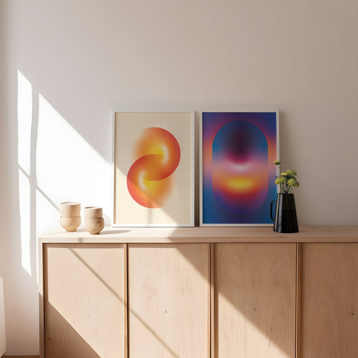 Portal of Flame Set of 2 Prints wall - art - picture - poster