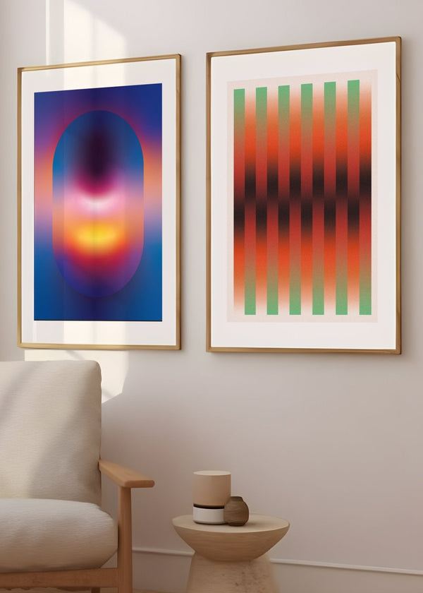 Portal Pulse Grid Set of 2 Wall Art Prints