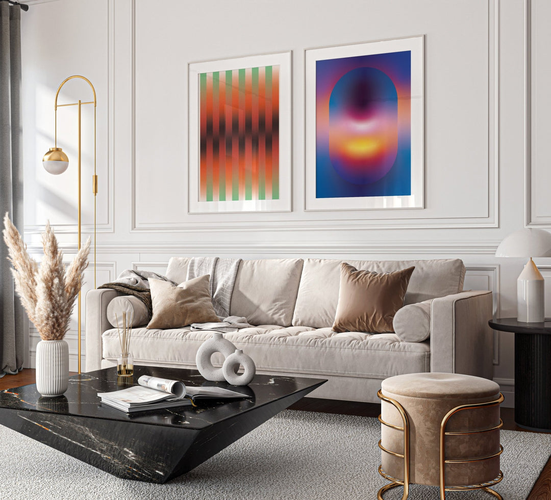 Portal Pulse Grid Set of 2 Wall Art Prints wall - art - picture - poster