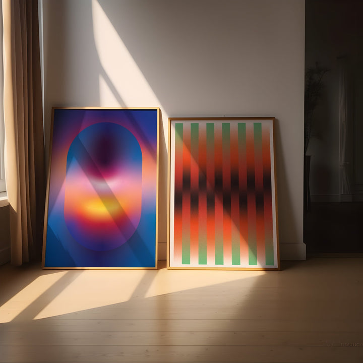 Portal Pulse Grid Set of 2 Wall Art Prints wall - art - picture - poster