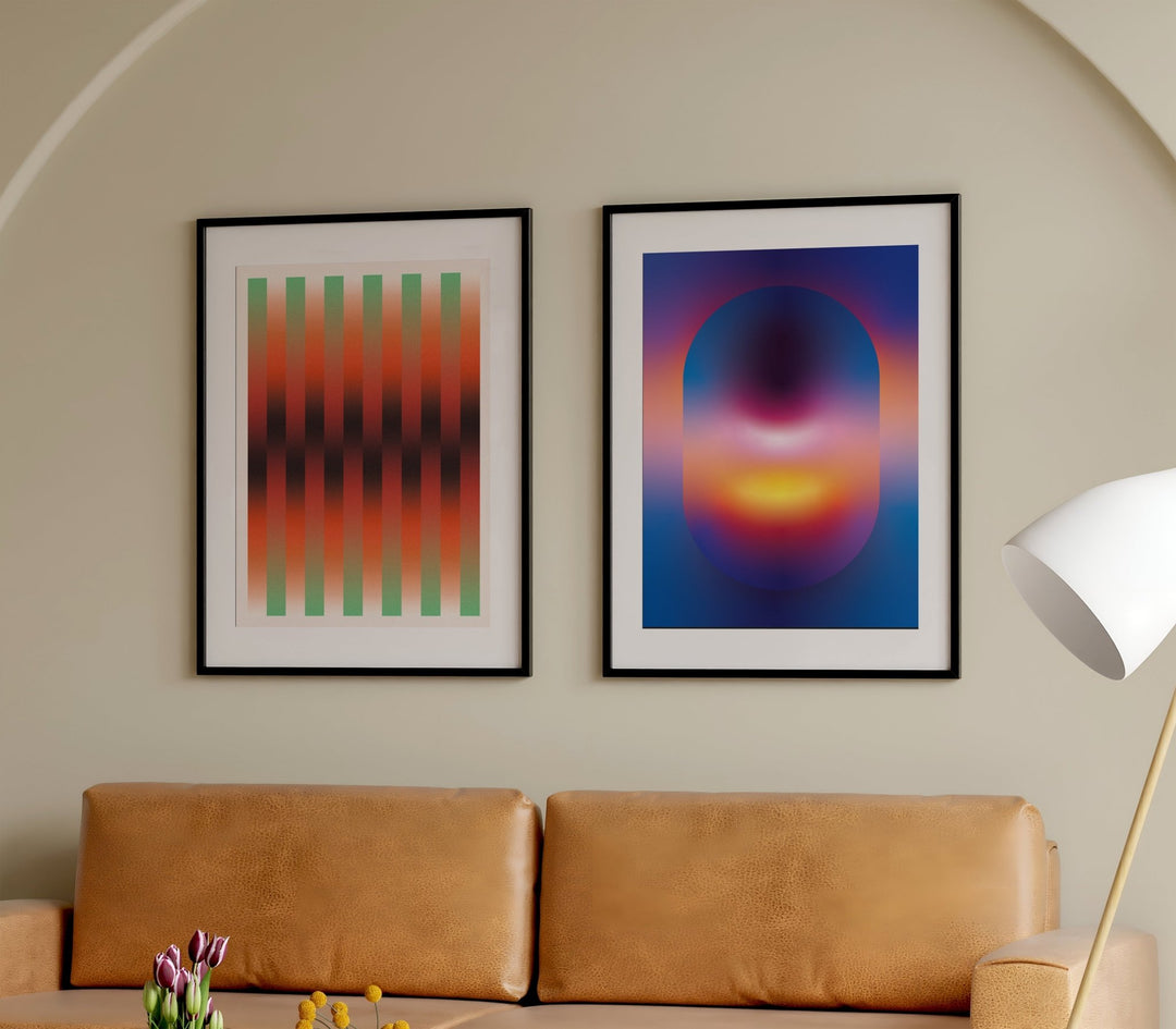 Portal Pulse Grid Set of 2 Wall Art Prints wall - art - picture - poster