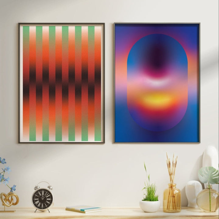 Portal Pulse Grid Set of 2 Wall Art Prints wall - art - picture - poster