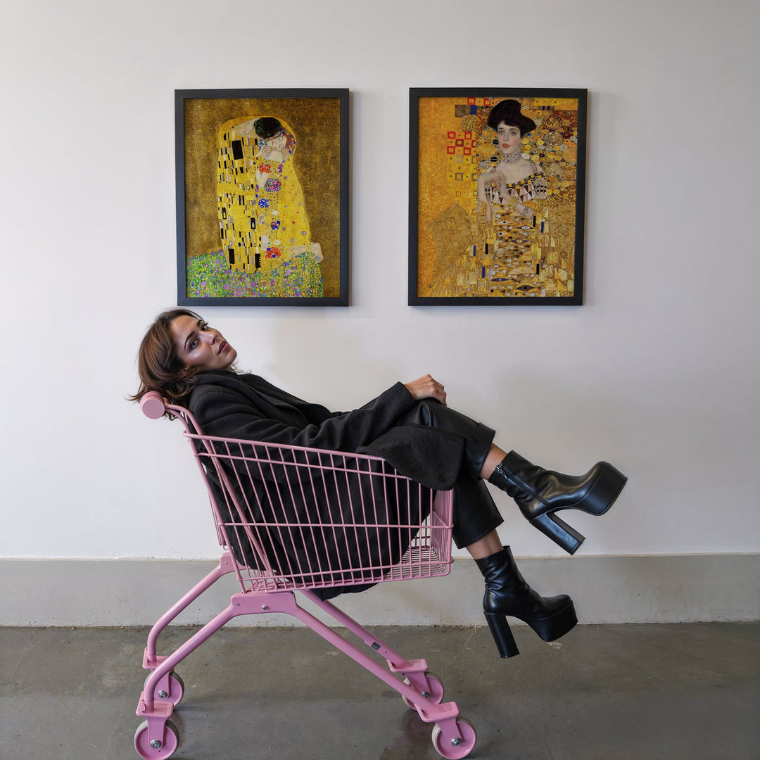 Portrait & The Kiss Exhibition Prints by Gustav Klimt wall - art - picture - poster