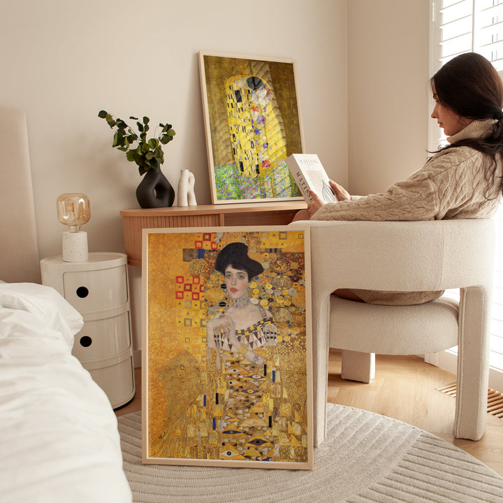 Portrait & The Kiss Exhibition Prints by Gustav Klimt wall - art - picture - poster