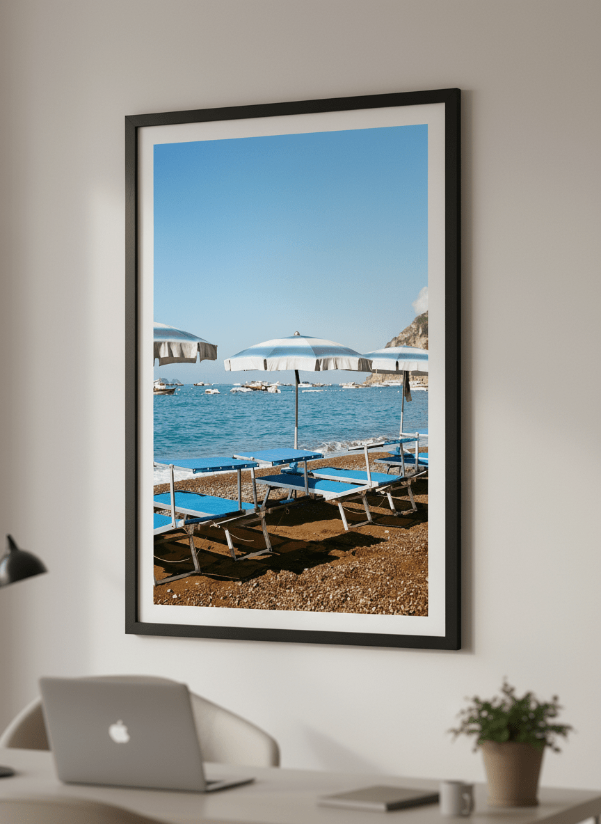 Contemporary wall art featured in a bright modern office workspace