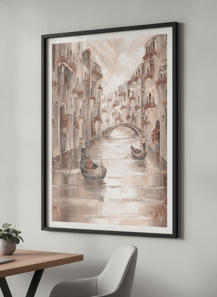 Contemporary wall art featured in a bright modern office workspace