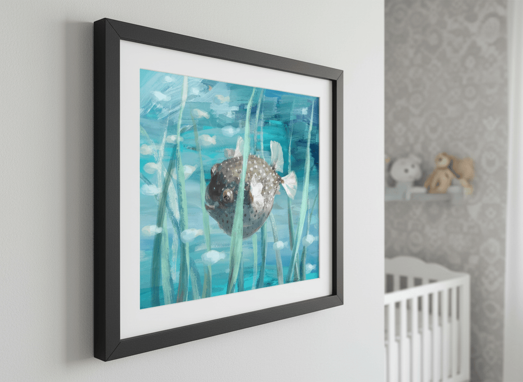 Soft neutral wall art styled in a serene nursery with pastel tones