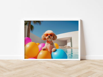 Pup Fiction Palm Springs Edition,livingroom,timber border
