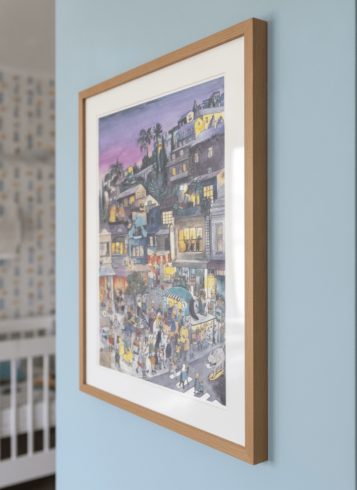 Soft neutral wall art styled in a serene nursery with pastel tones