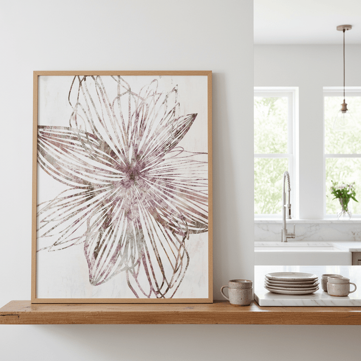 Purple Striped Floral by Deer Muskeeter wall - art - picture - poster