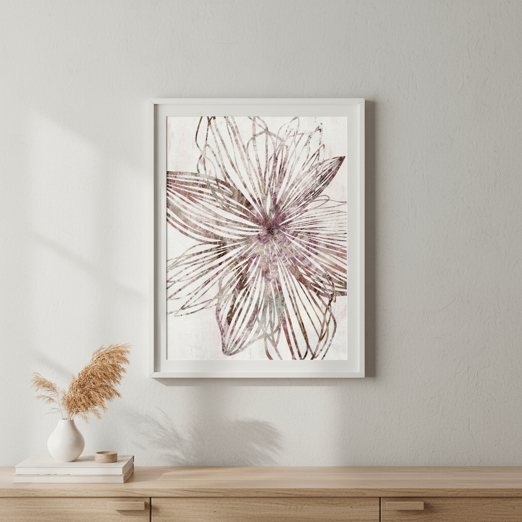 Purple Striped Floral by Deer Muskeeter wall - art - picture - poster