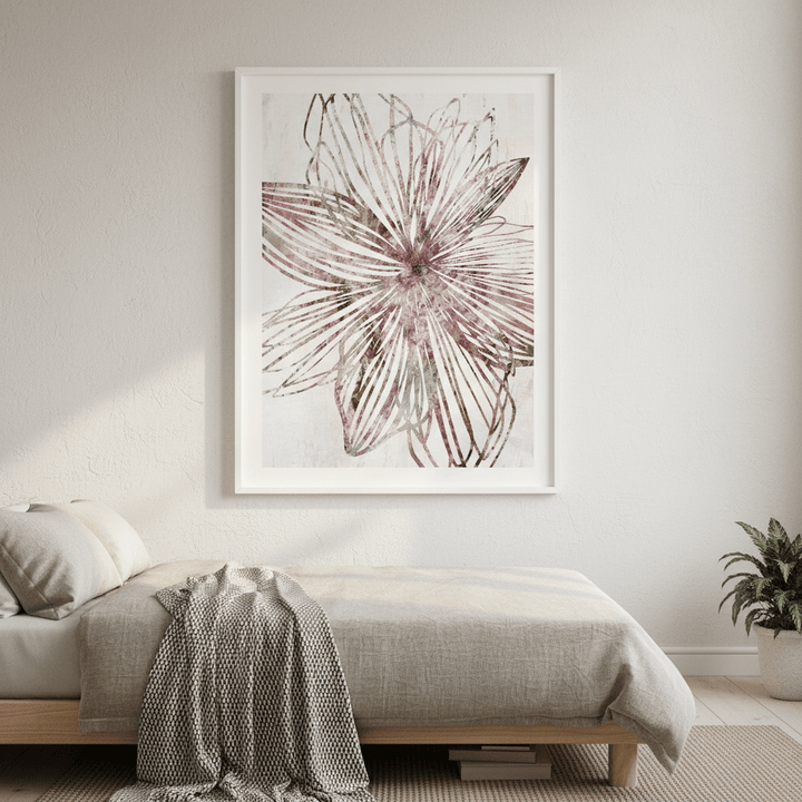 Purple Striped Floral by Deer Muskeeter wall - art - picture - poster