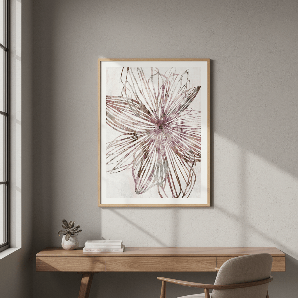 Purple Striped Floral by Deer Muskeeter wall - art - picture - poster