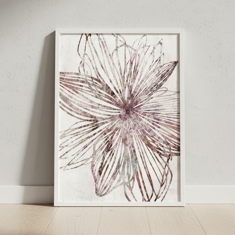 Purple Striped Floral by Deer Muskeeter wall - art - picture - poster