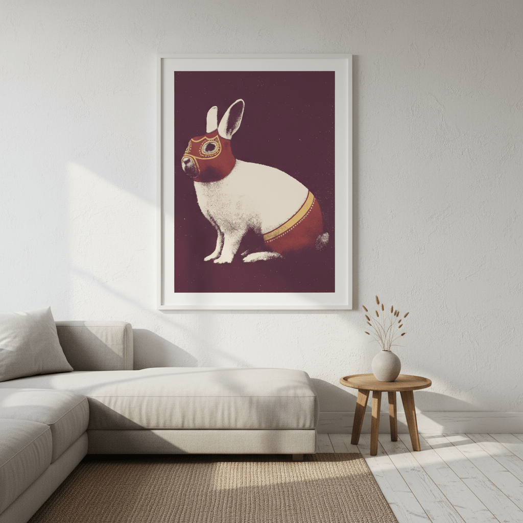 Rabbit Wrestler by Florent Bodart wall - art - picture - poster